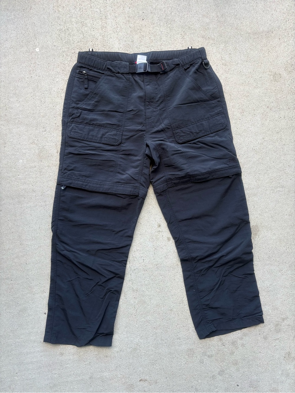 The North Face Convertible Zip Off Cargo Pants Shorts Mens Large Black 36x30